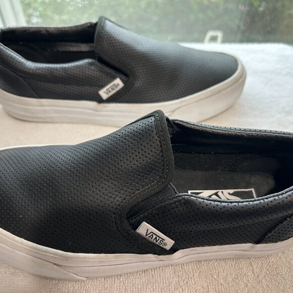 Vans Classic Slip-On Perforated Leather Shoe Black - Picture 5 of 8
